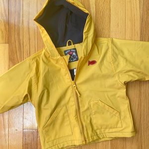 A la met yellow fleece line raincoat
